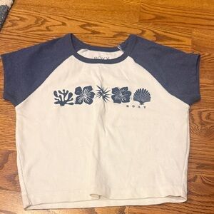 Roxy Blue and White Floral Tee